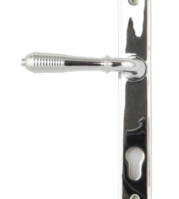 From The Anvil Polished Chrome Reeded Slimline Lever Espag. Lock Set