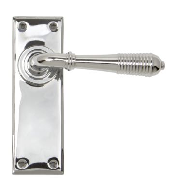 From The Anvil Polished Chrome Reeded Lever Latch Set