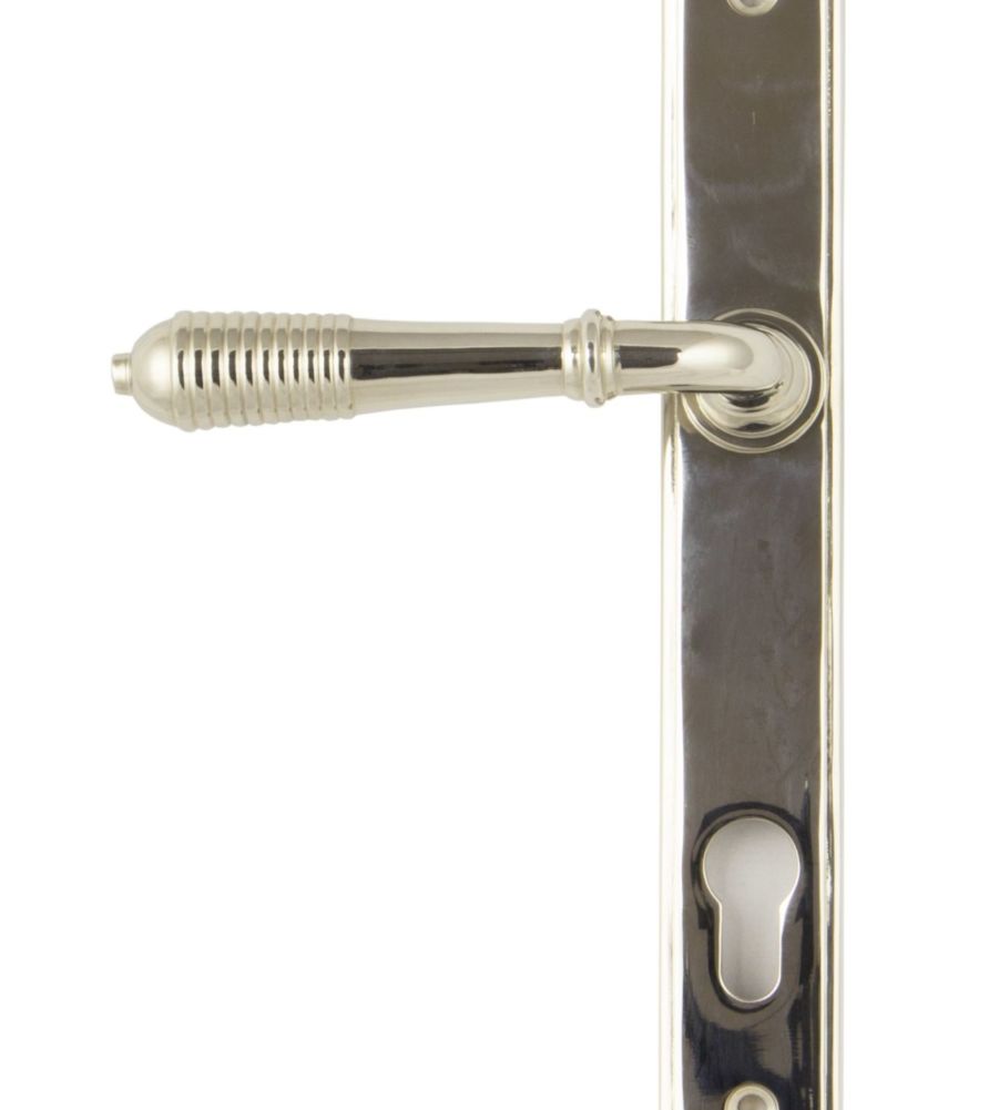 Polished Nickel Reeded Slimline Lever Espag. Lock Set