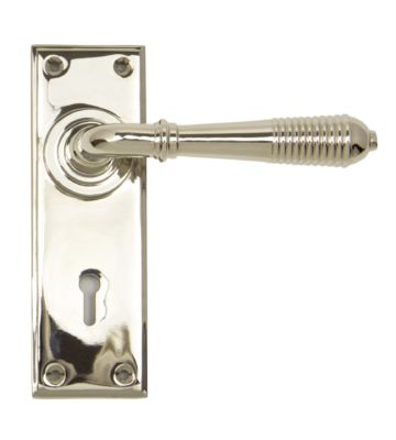 From The Anvil Polished Nickel Reeded Lever Lock Set