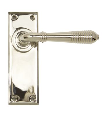 From The Anvil Polished Nickel Reeded Lever Latch Set