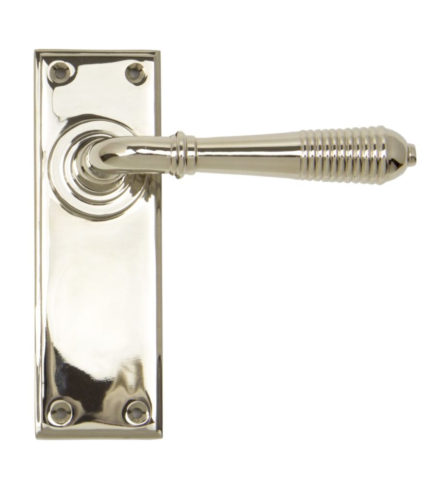 Polished Nickel Reeded Lever Latch Set