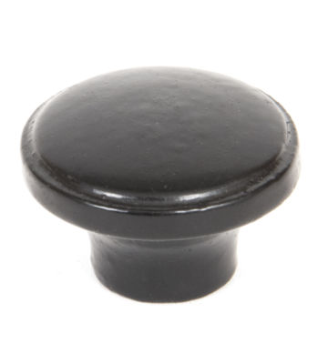 From The Anvil Black Ribbed Cabinet Knob