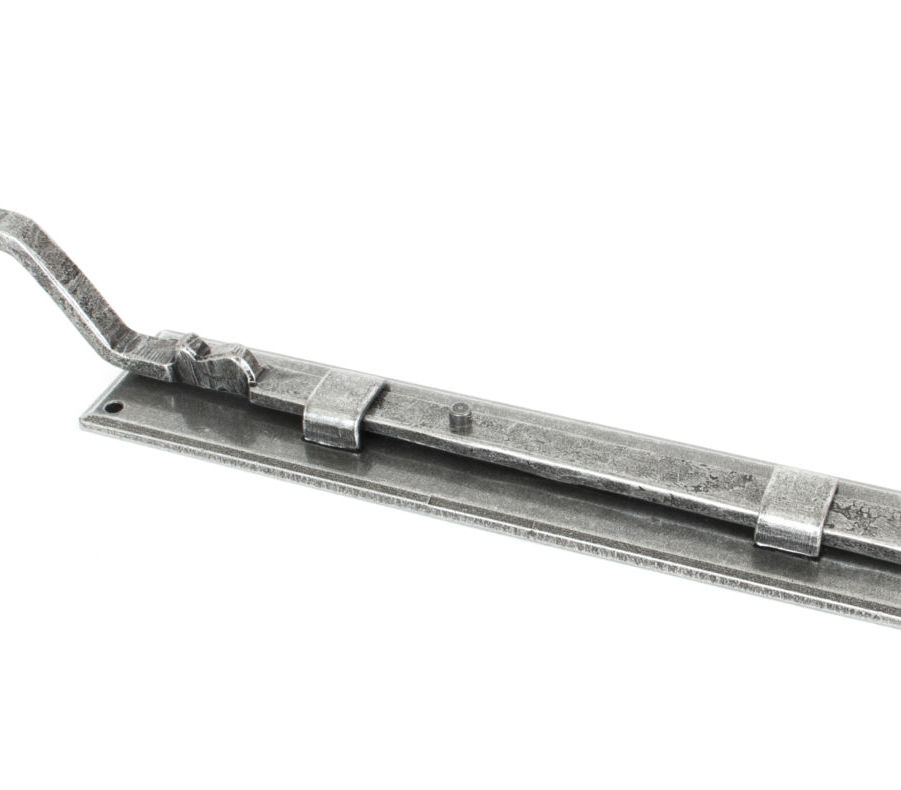 From The Anvil Handmade French Door Bolt Straight 10'' - Pewter Patina