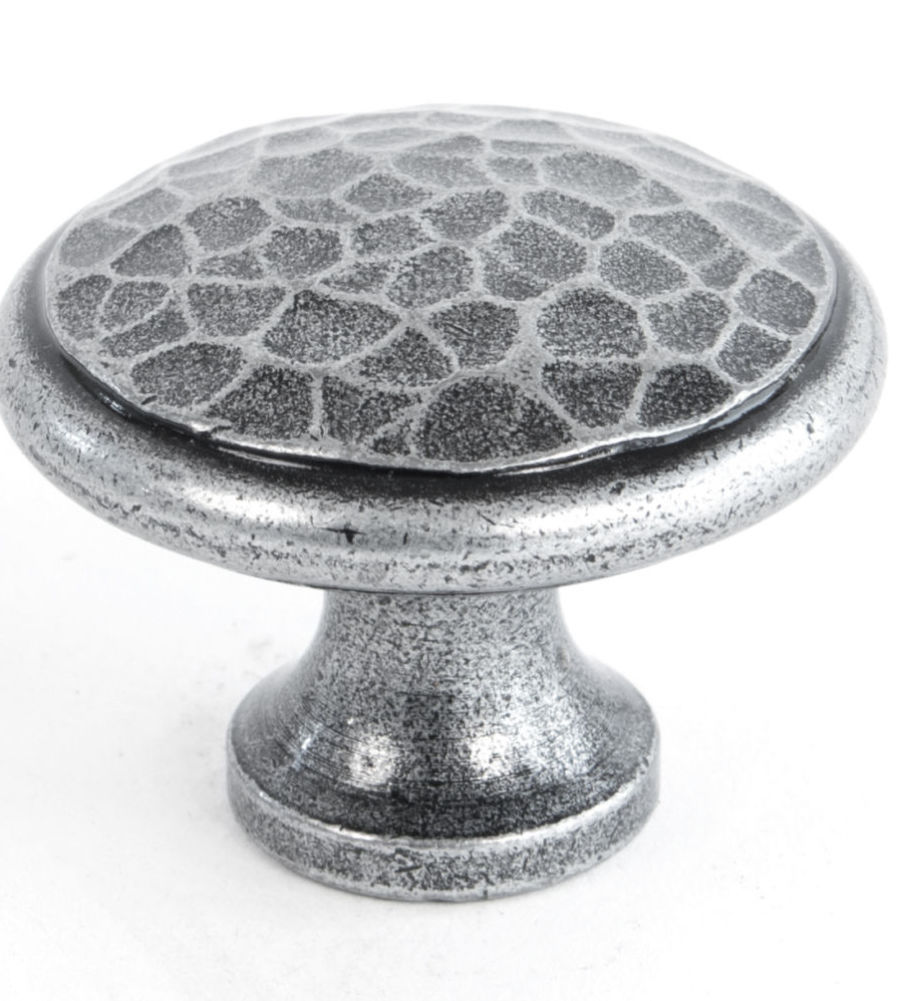 From The Anvil Pewter Beaten Cupboard Knob - Large