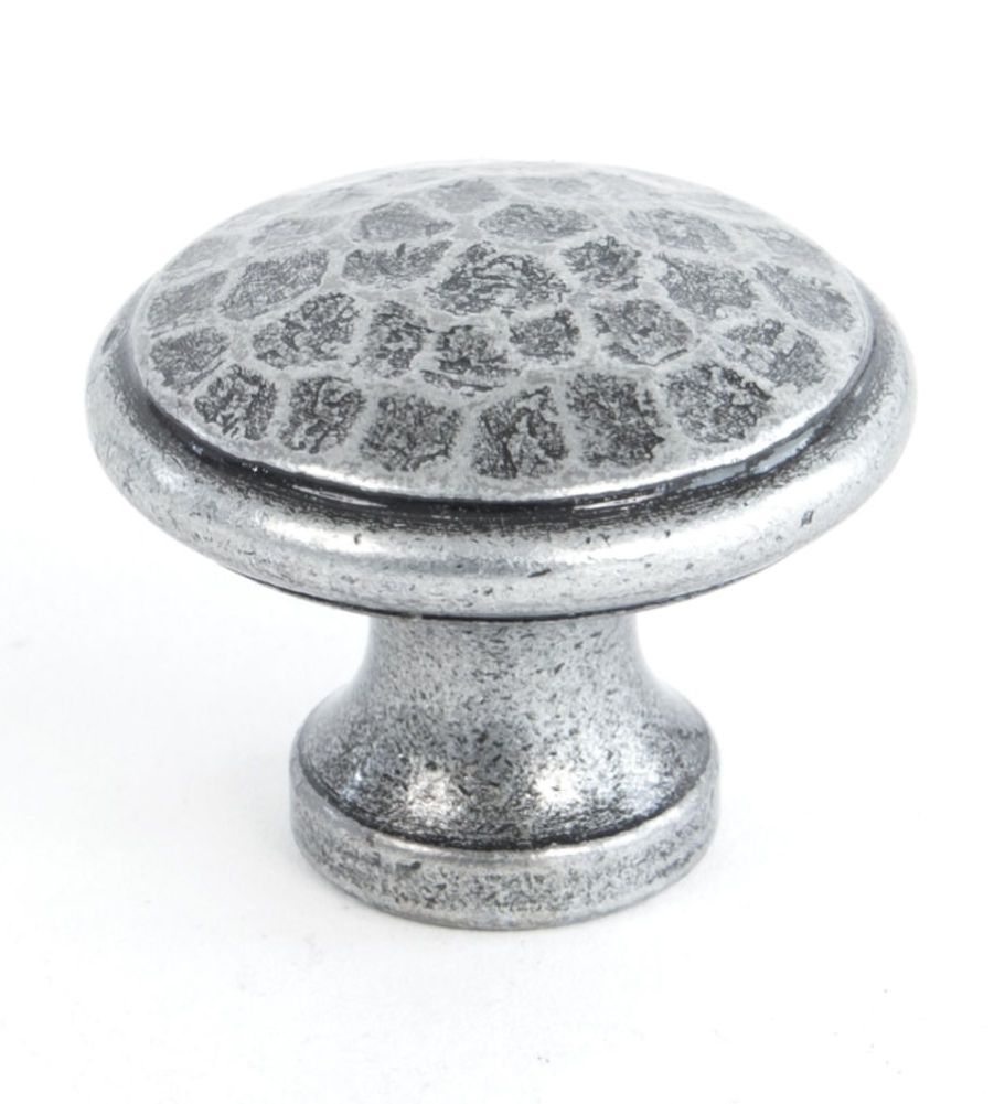From The Anvil Pewter Beaten Cupboard Knob - Medium
