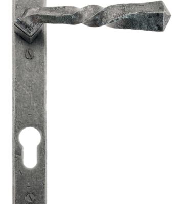 From The Anvil Pewter Narrow Lever Espag. Lock Set