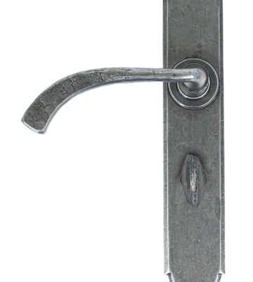 From The Anvil Pewter Gothic Curved Sprung Lever Bathroom Set