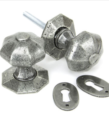 From The Anvil Pewter Patina Octagonal Mortice/Rim Knob Set