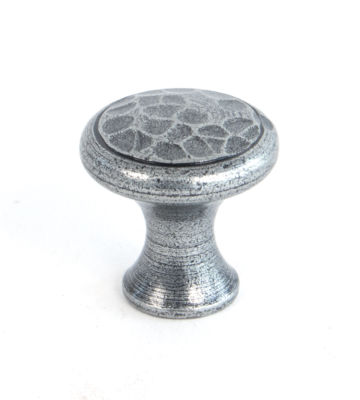 From The Anvil Pewter Beaten Cupboard Knob – Small