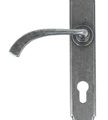From The Anvil Pewter Patina Gothic Curved Espag. Lock Set
