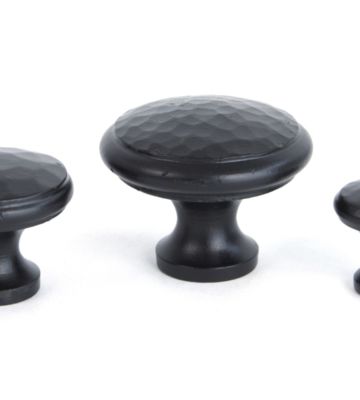 From The Anvil Black Beaten Cupboard Knob – Medium