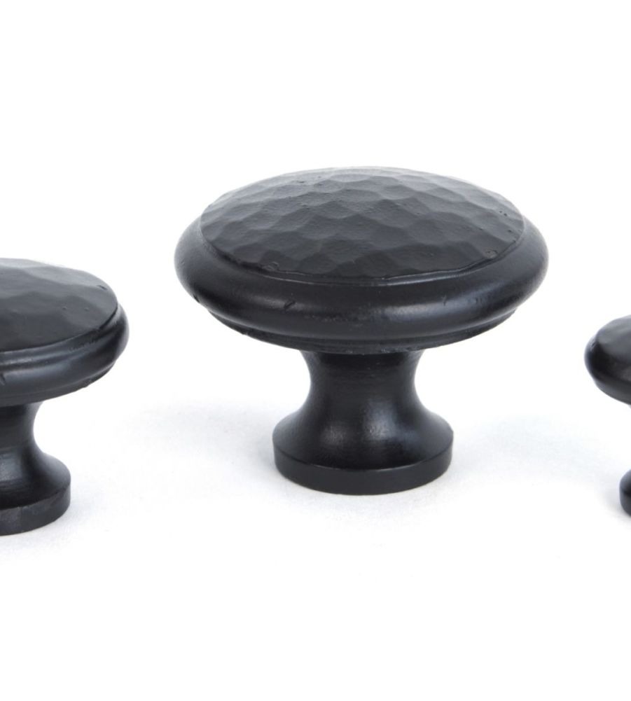 From The Anvil Black Beaten Cupboard Knob - Medium