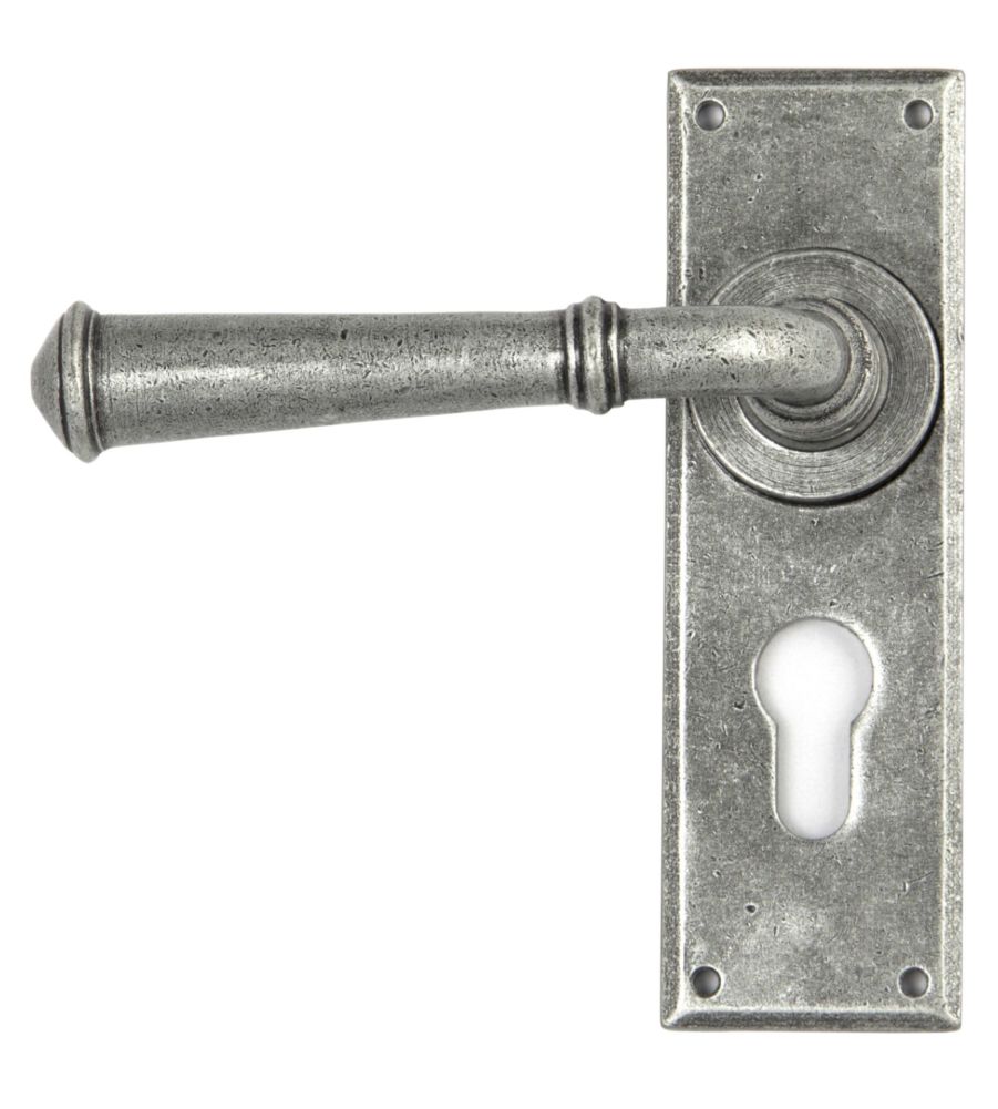 Pewter Regency Lever Euro Lock Set