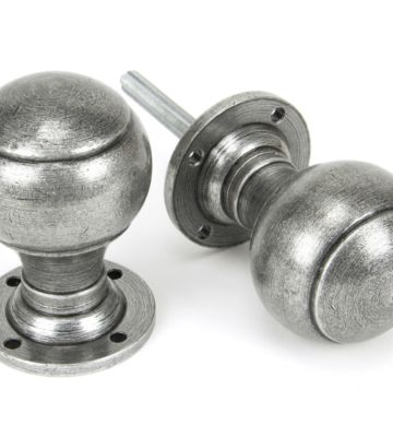 From The Anvil Pewter Regency Mortice/Rim Knob Set