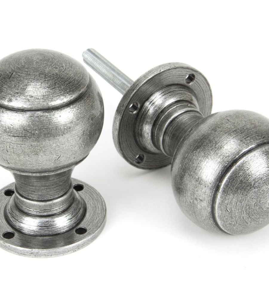 Pewter Regency Mortice/Rim Knob Set