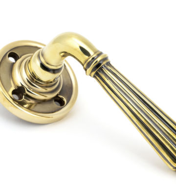 From The Anvil Aged Brass Hinton Lever on Rose Set