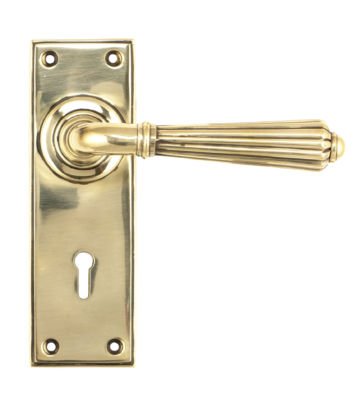 From The Anvil Aged Brass Hinton Lever Lock Set