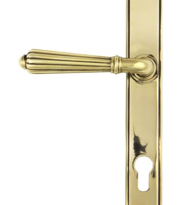 From The Anvil Aged Brass Hinton Slimline Lever Espag. Lock Set