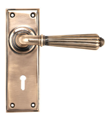 From The Anvil Polished Bronze Hinton Lever Lock Set