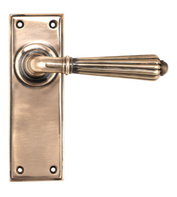 From The Anvil Polished Bronze Hinton Lever Latch Set