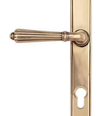 From The Anvil Polished Bronze Hinton Slimline Lever Espag. Lock Set
