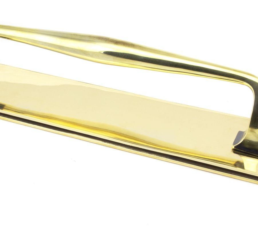 Aged Brass 425mm Art Deco Pull Handle on Backplate