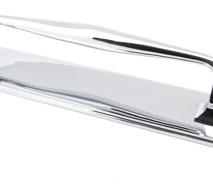 Polished Chrome 425mm Art Deco Pull Handle on Backplate