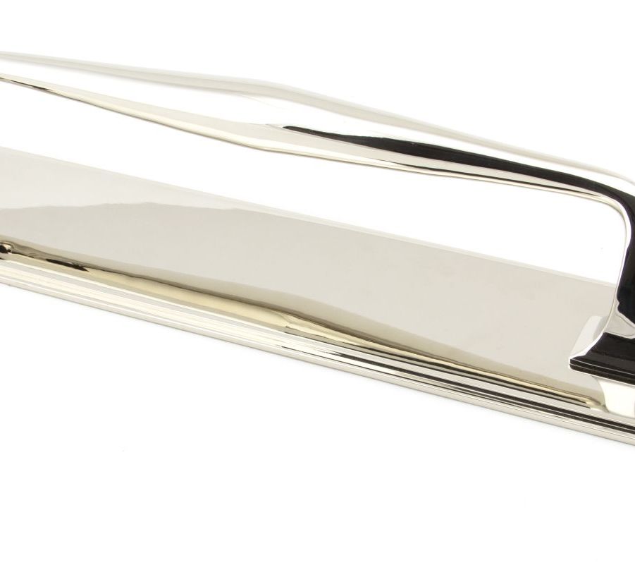 Polished Nickel 425mm Art Deco Pull Handle on Backplate