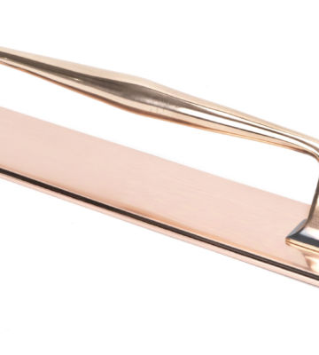 From The Anvil Polished Bronze 425mm Art Deco Pull Handle on Backplate