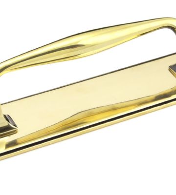 From The Anvil Aged Brass 300mm Art Deco Pull Handle on Backplate