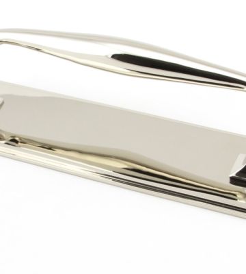 From The Anvil Polished Nickel 300mm Art Deco Pull Handle On Backplate