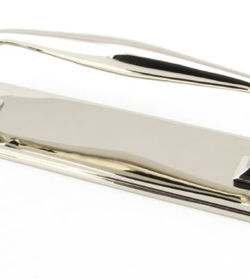 From The Anvil Polished Nickel 300mm Art Deco Pull Handle on Backplate