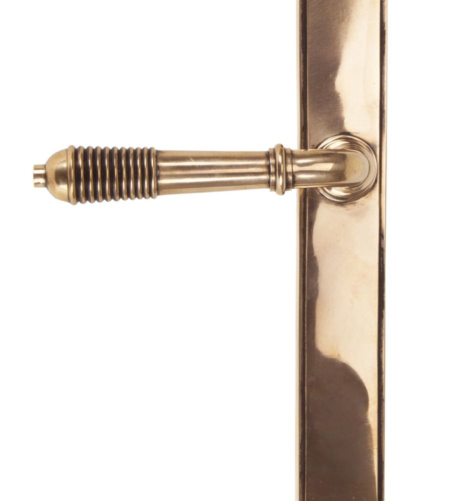 Polished Bronze Reeded Slimline Lever Latch