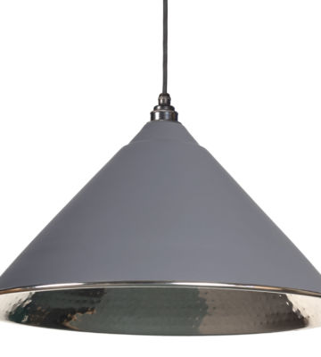 From The Anvil Dark Grey Hammered Nickel Hockley Pendant