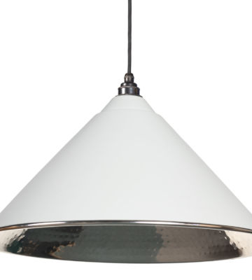 From The Anvil Light Grey Hammered Nickel Hockley Pendant