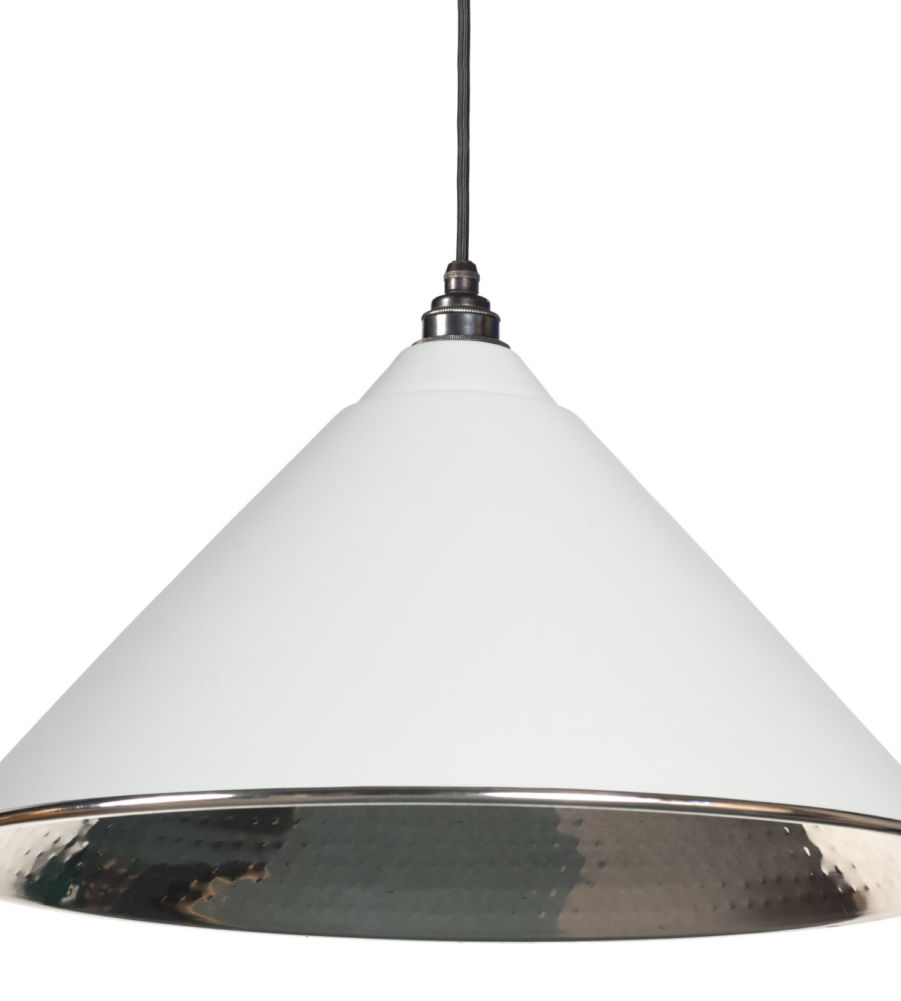 Light Grey Hammered Nickel Hockley Pendant