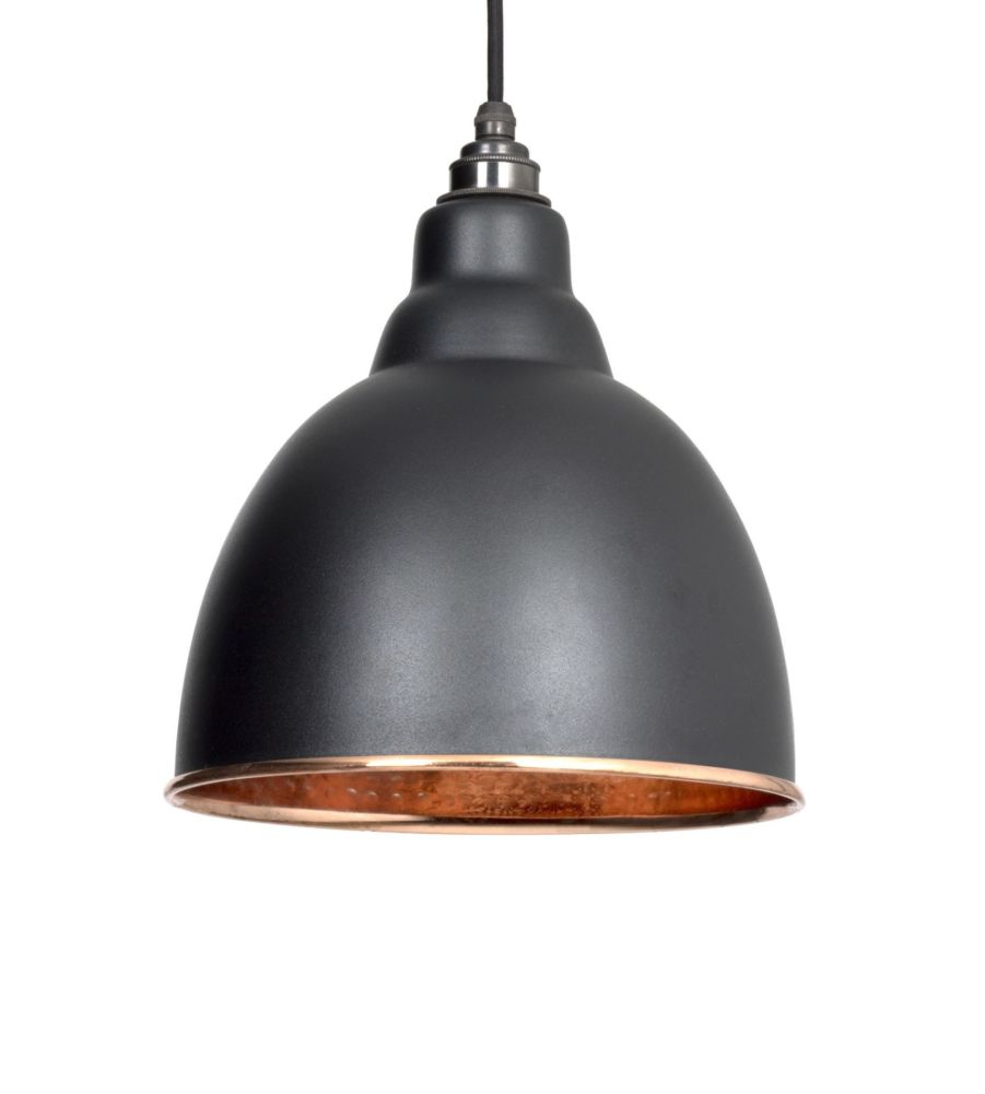 Black & Hammered Copper Brindley Pendant