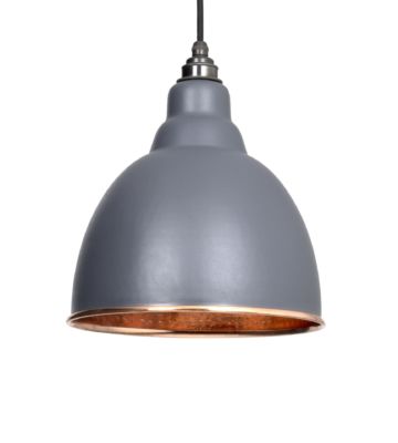 From The Anvil Dark Grey & Hammered Copper Brindley Pendant