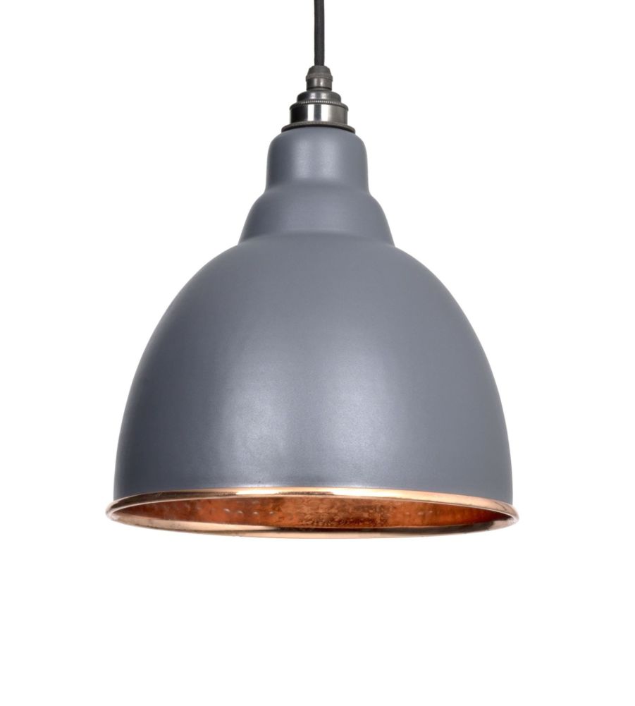 Dark Grey & Hammered Copper Brindley Pendant