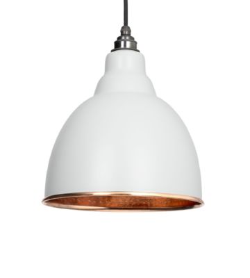 From The Anvil Light Grey & Hammered Copper Brindley Pendant