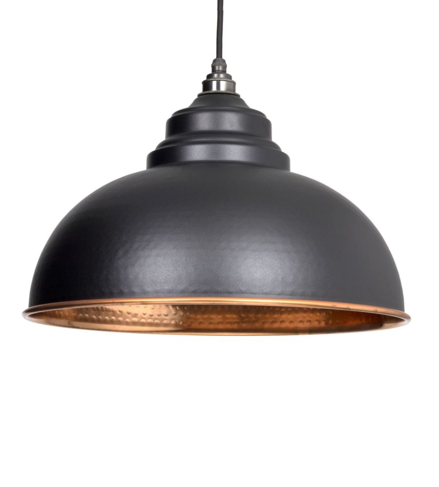 Black & Hammered Copper Harborne Pendant