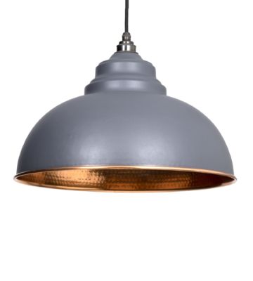 From The Anvil Dark Grey & Hammered Copper Harborne Pendant