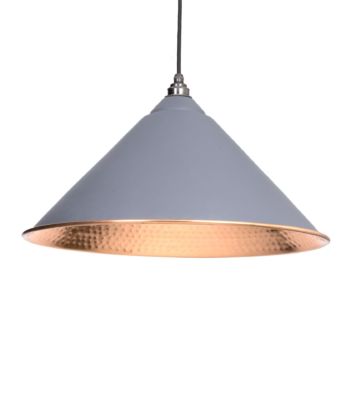 From The Anvil Dark Grey & Hammered Copper Hockley Pendant