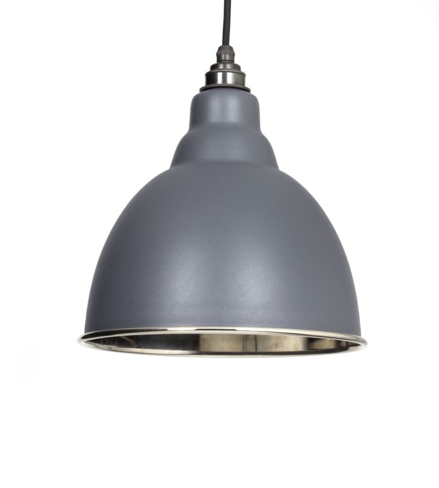 Dark Grey & Smooth Nickel Brindley Pendant