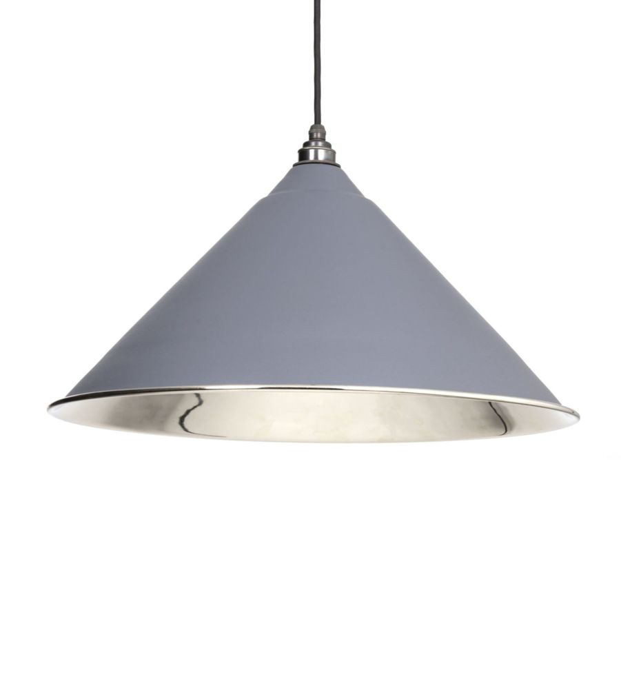 Dark Grey & Smooth Nickel Hockley Pendant