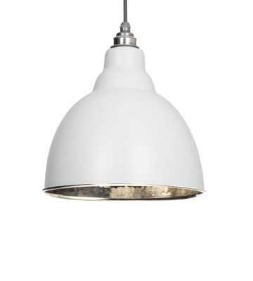 From The Anvil Light Grey & Hammered Nickel Brindley Pendant