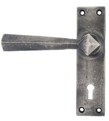From The Anvil Antique Pewter Straight Lever Lock Set
