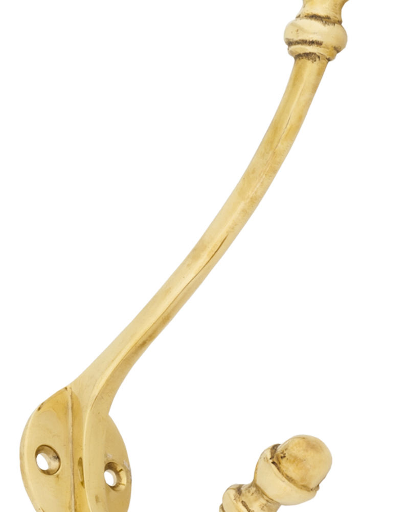 From The Anvil Polished Brass 6 1/2'' Hat & Coat Hook