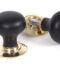 From The Anvil Ebony & Polished Brass Bun Mortice/Rim Knob Set